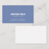 Moderne, blauwe, minimale, minimale professionele  visitekaartje (Voorkant / Achterkant)