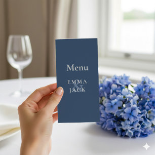 Moderne Blauwe Minimalistische Elegante Serif brui Menu