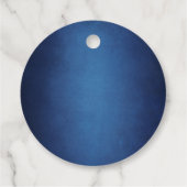 Moderne Blauwe Minimalistische Lakeside Avondbruil Bedankjes Labels (Achterkant)