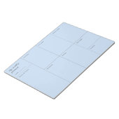 Moderne blauwe minimalistische weekplanner notitieblok (Schuin)