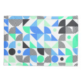 Moderne Blauwe Mint Geometrische Vormen Kussensloop (Achterkant-Links)