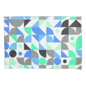 Moderne Blauwe Mint Geometrische Vormen Kussensloop (Voorkant-Links)