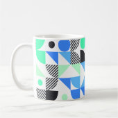Moderne Blauwe Mint Groene Geometrisch Koffiemok (Links)