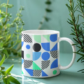 Moderne Blauwe Mint Groene Geometrisch Koffiemok