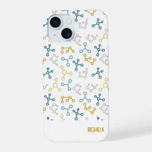 Moderne Blauwe Molecuulchemie iPhone 15 Case