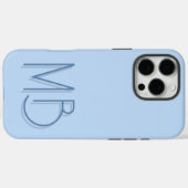 Moderne Blauwe Monogram Initiaal Letters Heden Case-Mate iPhone Case (Achterkant (horizontaal))