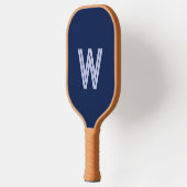 Moderne blauwe monogram initiaal pickleball paddle (Links)