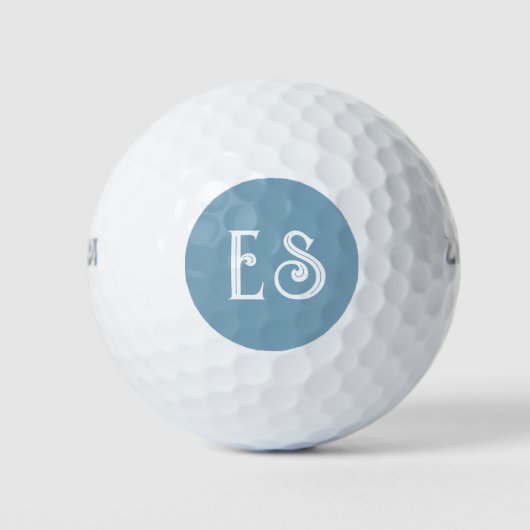 Moderne Blauwe Monogram Initialen Gepersonaliseerd Golfballen (Voorkant)