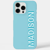 Moderne Blauwe Monogram Naam Case-Mate iPhone Case (Achterkant)