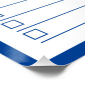 Moderne blauwe monogram naam takenlijst perfect poster (Hoek)