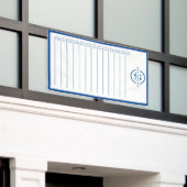 Moderne blauwe monogram naam takenlijst spandoek (Buitenkant Gebouw)
