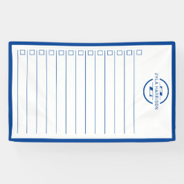 Moderne blauwe monogram naam takenlijst spandoek