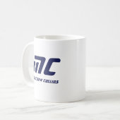 Moderne Blauwe Monogram Naam Vet Eenvoudig Voor He Koffiemok (Voorkant links)