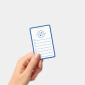 Moderne blauwe monogram naam whiteboard takenlijst badge (Handheld)
