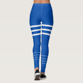 Moderne, blauwe, monogramme werkout leggings (Achterkant)