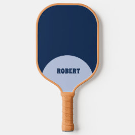Moderne blauwe monogramnaam pickleball paddle