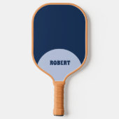 Moderne blauwe monogramnaam pickleball paddle (Achterkant)