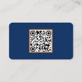 Moderne Blauwe Mozaïek QR-code Visitekaartje (Achterkant)