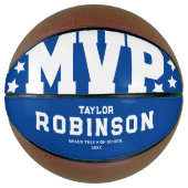 Moderne blauwe MVP-basketbalgeschenk Basketbal (Voorkant)