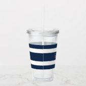 Moderne Blauwe Naam Script Acryl Drinkbeker (Rechts)
