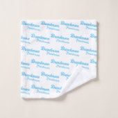 Moderne blauwe naam tekst| Calligrafie Bad Handdoek (Wasdoekje)