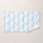 Moderne blauwe naam tekst| Calligrafie Bad Handdoek (Handdoek)