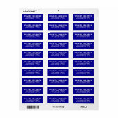 Moderne Blauwe Naam Terugkeeradresetiketten Etiket (Full Sheet)