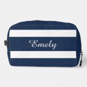 Moderne Blauwe Naam Toilettasje (Voorkant)