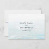 Moderne Blauwe Nautische Waterverf Bruiloft RSVP Kaartje (Achterkant)