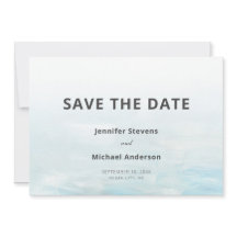 Moderne Blauwe Nautische Waterverf Bruiloft