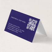 Moderne Blauwe Nevel Aangepaste Tekst QR Code Past Visitekaartje (Achterkant)