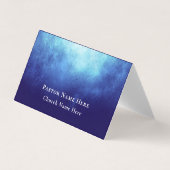 Moderne Blauwe Nevel Aangepaste Tekst QR Code Past Visitekaartje (Voorkant)