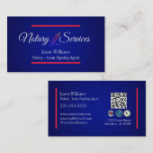 Moderne blauwe notaris visitekaartje (Voorkant / Achterkant)