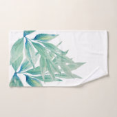 Moderne Blauwe Oceaan Abstracte Planten Waterverf Bad Handdoek (Handdoek)