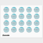 Moderne blauwe oceaan Waterverf bruiloft dank u Ronde Sticker (Vel)