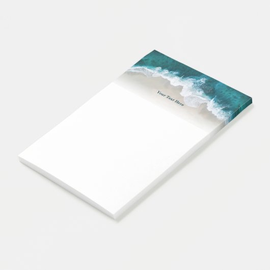 Moderne blauwe oceaangolf op maat post-it® notes (Schuin)