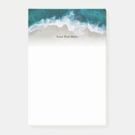 Moderne blauwe oceaangolf op maat post-it® notes