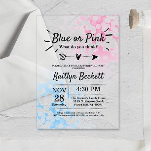 Moderne Blauwe Of Roze? Geslacht Reveal Feest Acryl Uitnodigingen