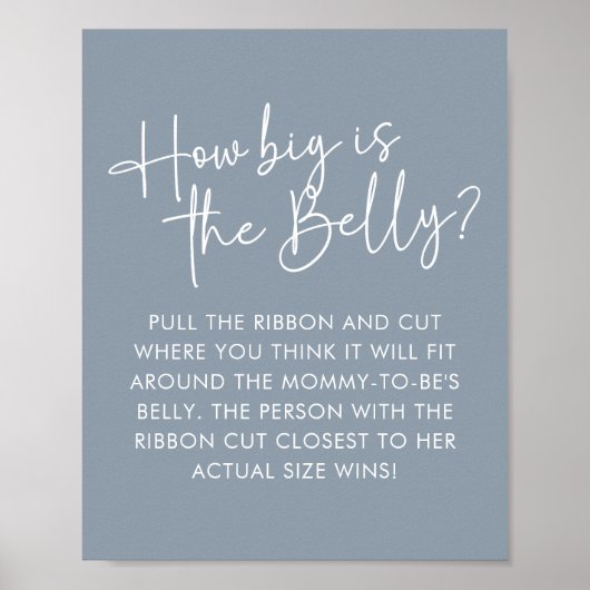 Moderne Blauwe Oh Baby Eenvoudig Spelletje voor he Poster (Voorkant)