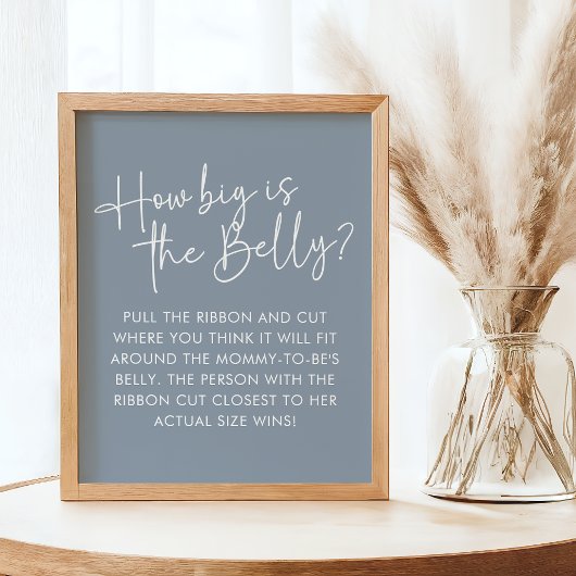 Moderne Blauwe Oh Baby Eenvoudig Spelletje voor he Poster