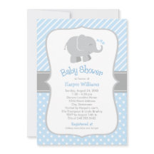 Moderne Blauwe Olifant Baby Shower voor Jongen