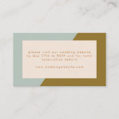 Moderne blauwe olijfkleurendrik Weddenschap Informatiekaartje (Voorkant)
