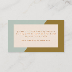 Moderne blauwe olijfkleurendrik Weddenschap Informatiekaartje