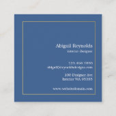 Moderne blauwe Ombre Marble Professional Vierkante Visitekaartje (Achterkant)