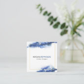 Moderne blauwe Ombre Marble Professional Vierkante Visitekaartje (Staand voorkant)