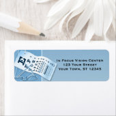 Moderne Blauwe Optometrist Etiket (Insitu)