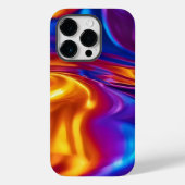 Moderne Blauwe Oranje Achtergrond Case-Mate iPhone Case (Achterkant)