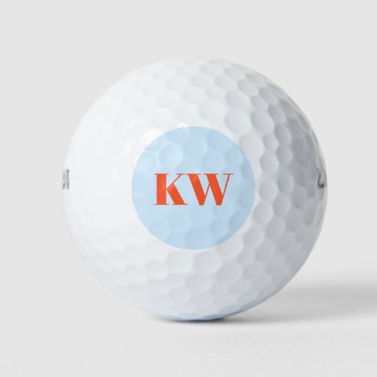 Moderne Blauwe Oranje Monogram Eerste Letters Gepe Golfballen (Voorkant)