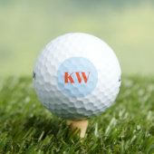 Moderne Blauwe Oranje Monogram Eerste Letters Gepe Golfballen (Insitu Shirt)