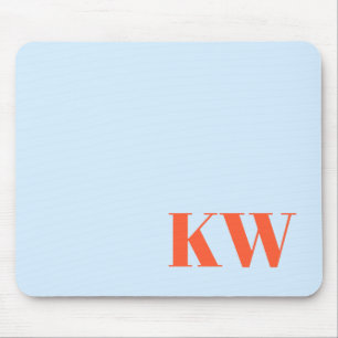 Moderne Blauwe Oranje Monogram Eerste Letters Gepe Muismat